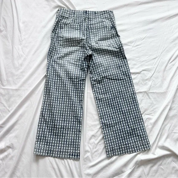 Pilcro Blue Checkered Wide Leg Pants - Picture 2 of 4
